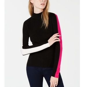 Bar III Varsity-Stripe Pullover Sweater